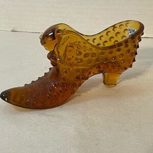 Vintage Fenton Honey Glass Shoe